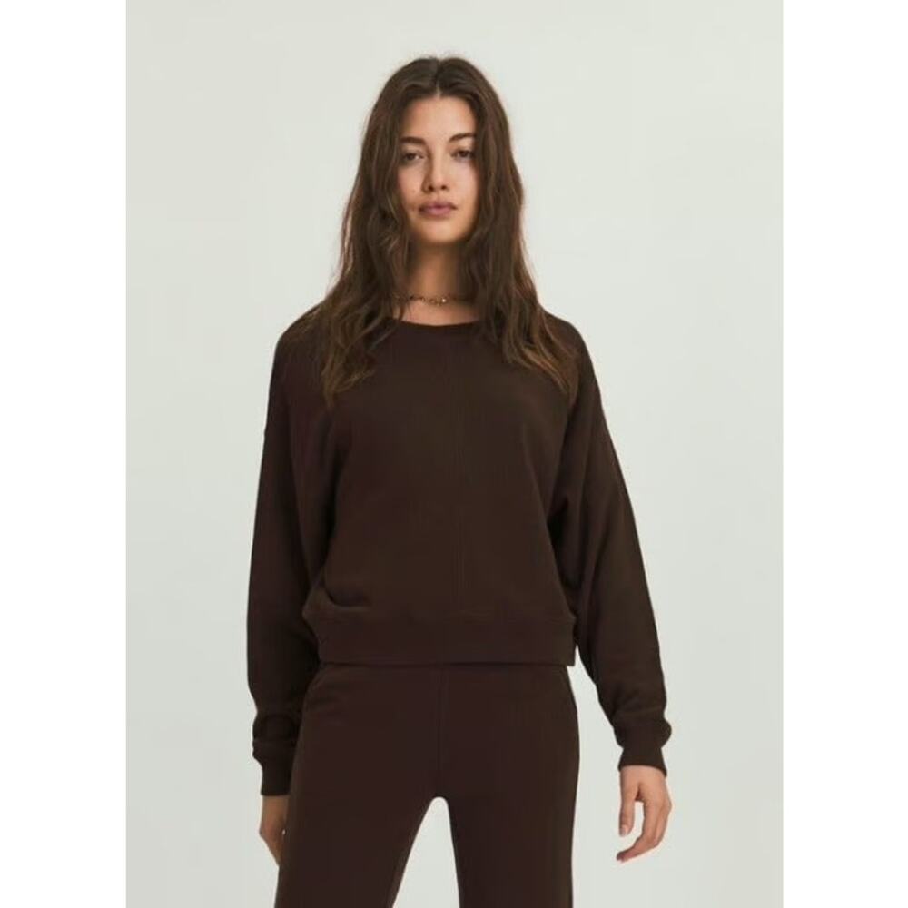 Something Navy Women's Long Sleeve Crew Neck Pullover Sweatshirt Top Size XXS